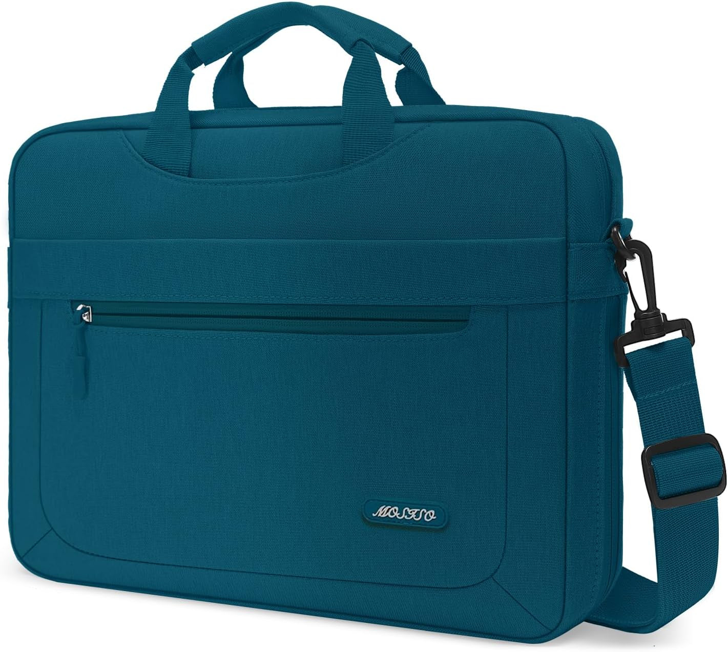 Laptop Shoulder Messenger Bag with Adjustable Depth, Compatible with Macbook Air/Pro/14 Inch - Deep Teal