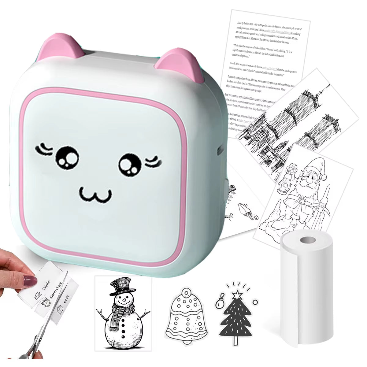 Compact Bluetooth Thermal Label Printer for Home and Office - Compatible with Android and iOS