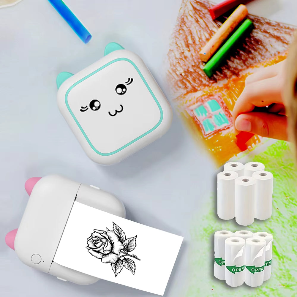 Compact Bluetooth Thermal Label Printer for Home and Office - Compatible with Android and iOS