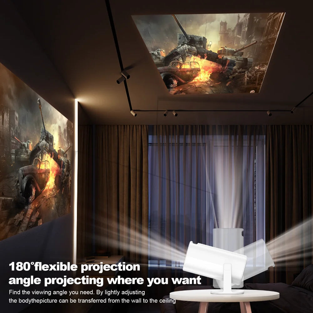 P30 Smart Mini Projector - Android 11, WiFi 6, 4K/1080P Support, Bluetooth 5.0, 1280x720 Resolution, Portable Home Cinema