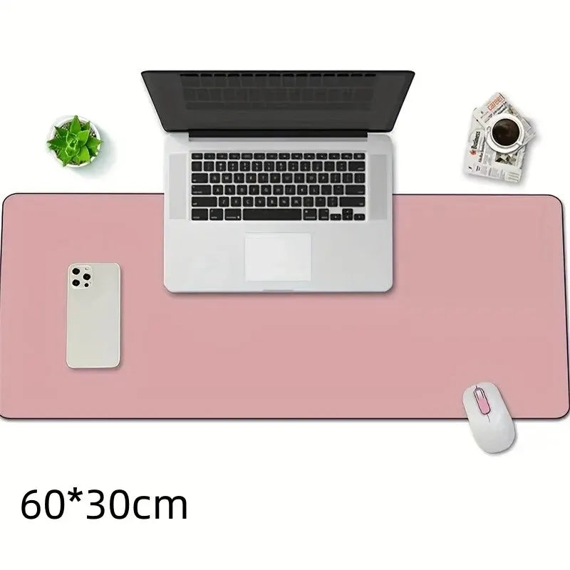 Large 60x30mm PU Leather Office Desk Protector Mat - Waterproof Mouse Pad for Desktop and Gaming Use