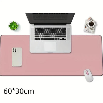 Large 60x30mm PU Leather Office Desk Protector Mat - Waterproof Mouse Pad for Desktop and Gaming Use