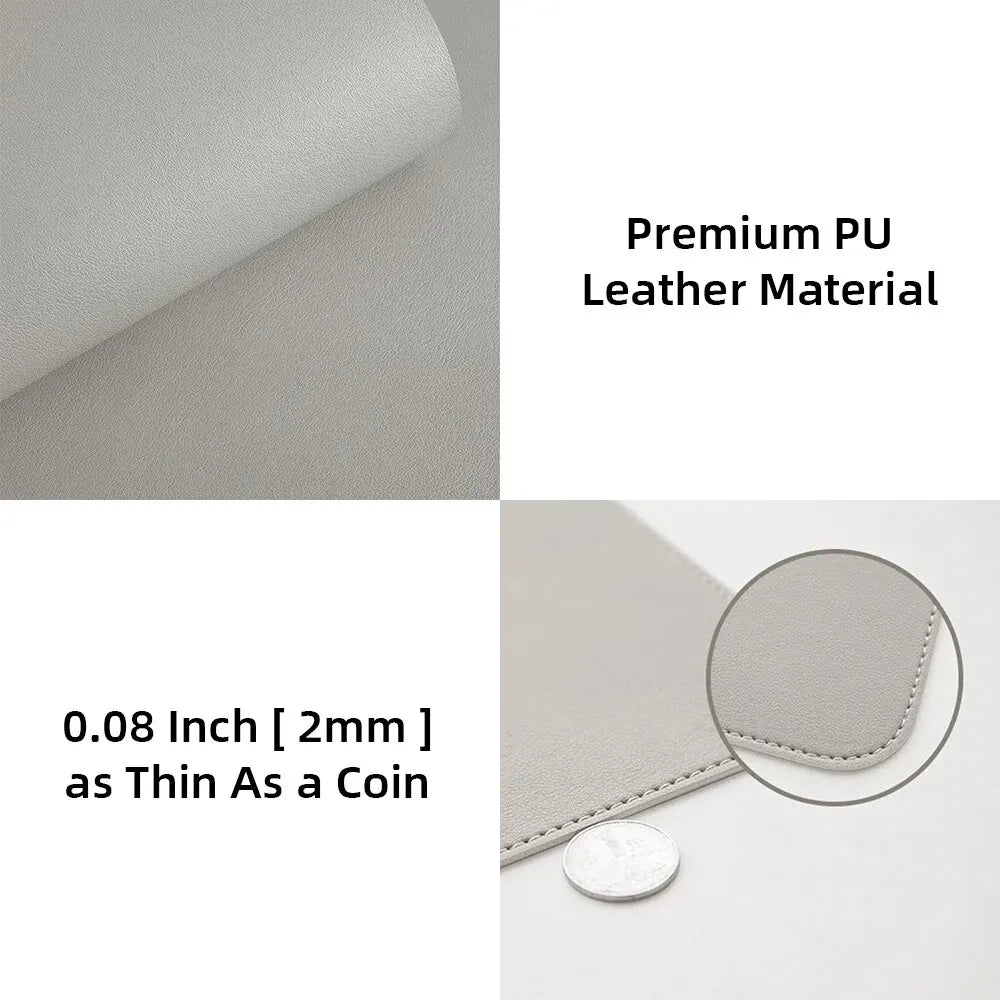 Large 60x30mm PU Leather Office Desk Protector Mat - Waterproof Mouse Pad for Desktop and Gaming Use