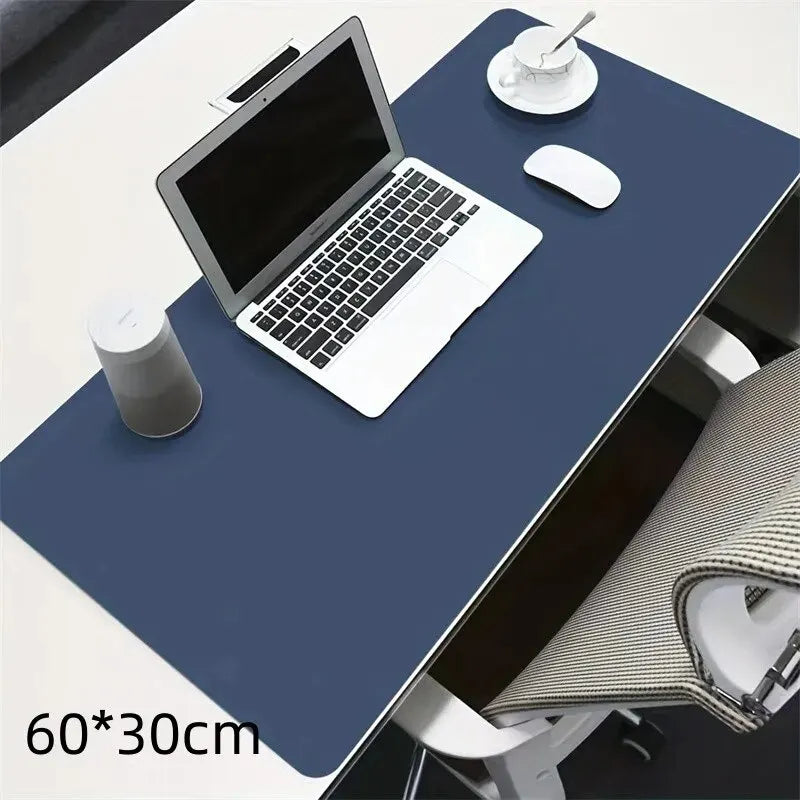 Large 60x30mm PU Leather Office Desk Protector Mat - Waterproof Mouse Pad for Desktop and Gaming Use