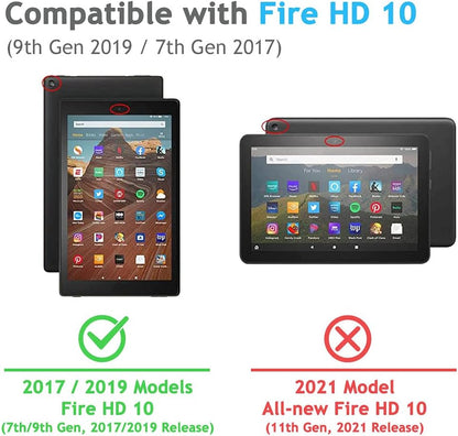 Case for Amazon Fire HD 10 Tablet (7Th Generation and 9Th Generation, 2017 and 2019 Release) - Slim Folding Stand Cover with Auto Wake/Sleep for 10.1 Inch Tablet