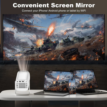 P30 Smart Mini Projector - Android 11, WiFi 6, 4K/1080P Support, Bluetooth 5.0, 1280x720 Resolution, Portable Home Cinema